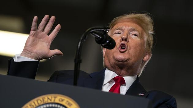 President Donald Trump speaks during a campaign rally at the Wildwoods Convention Center Oceanfront in Wildwood.(AP)