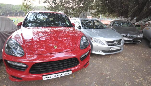 The four cars owned by DSK Motors Pvt Ltd include a Porsche, two BMWs, a Toyota Camry, while the ones owned by DSK Developers Ltd include four Toyota Innovas. (HT/PHOTO) The four cars owned by DSK Motors Pvt Ltd include a Porsche, two BMWs, a Toyota Camry, while the ones owned by DSK Developers Ltd include four Toyota Innovas. (HT/PHOTO)