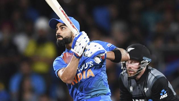 File image of India skipper in action against New Zealand.(AP)