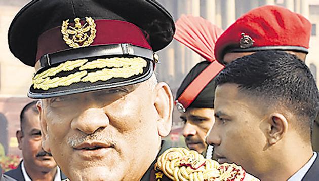 General Rawat knows that just creating commands is insufficient. The technology needed to merge communication systems, and the creation of a cadre of officers dedicated to the new tri-service structure, are among other steps that are needed(Arvind Yadav/HT PHOTO)