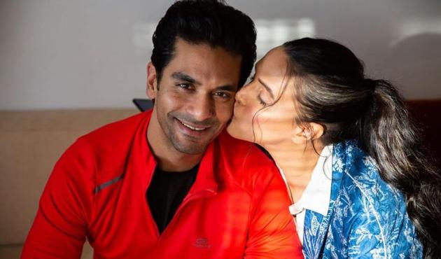 Neha Dhupia shared a loved-up photo with Angad Bedi on his birthday. (Sardar Singh Virk) Neha Dhupia shared a loved-up photo with Angad Bedi on his birthday. (Sardar Singh Virk)