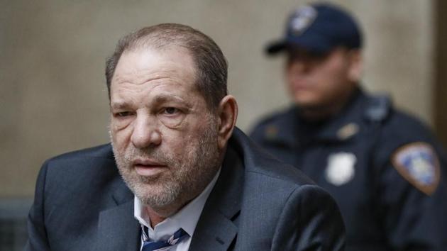 Harvey Weinstein departs a Manhattan courthouse for his rape trial.(AP)