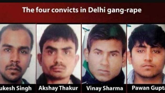 Four men convicted in the December 16 Delhi gang rape case.(HT file photo)