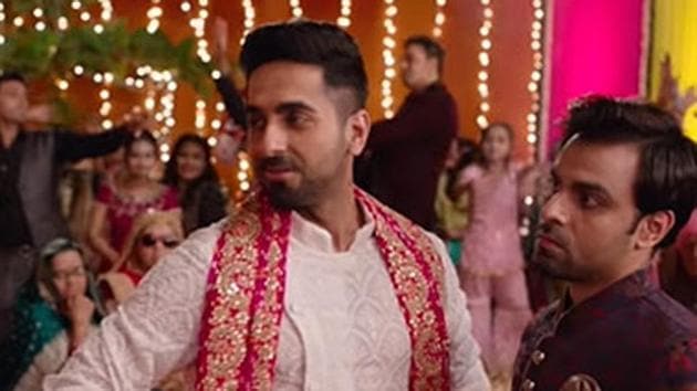 Ayushmann Khurrana and Jitendra Kumar in a still from Shubh Mangal Zyada Saavdhan.