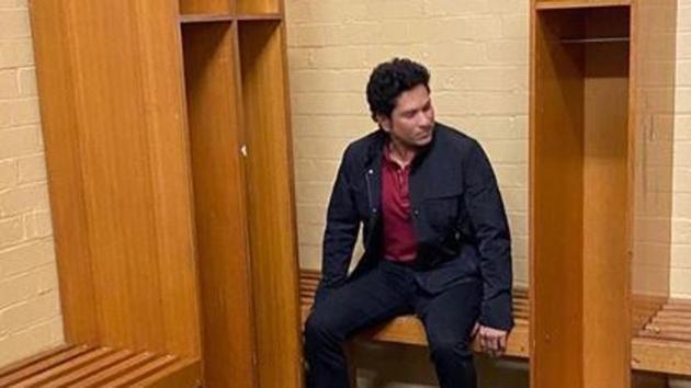 Sachin Tendulkar inside the dressing room at teh Sydnet Cricket Ground.(Instagram/ Sachin Tendulkar)