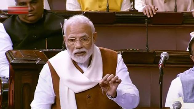 Prime Minister Narendra Modi speaks during the Motion of Thanks on the President's Address in the Rajya Sabha, in New Delhi. (PTI) Prime Minister Narendra Modi speaks during the Motion of Thanks on the President's Address in the Rajya Sabha, in New Delhi. (PTI)