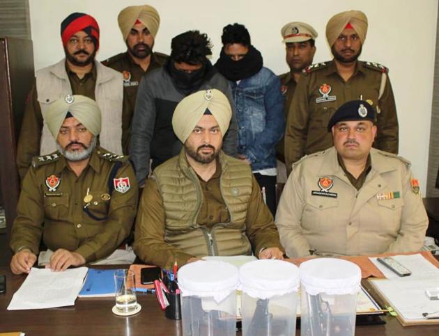 The accused in police custody in Khanna on Friday. (HT PHOTO) The accused in police custody in Khanna on Friday. (HT PHOTO)