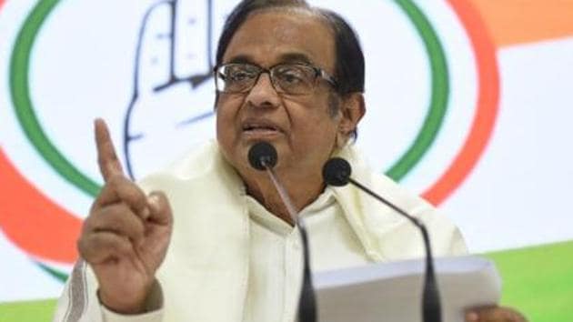 File photo of Congress leader P Chidambaram. (Burhaan Kinu/HT PHOTO) File photo of Congress leader P Chidambaram. (Burhaan Kinu/HT PHOTO)