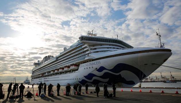 The Diamond Princess, owned by Miami-based Carnival Corp, was placed on a two-week quarantine on arriving at Yokohama on Monday after a man who disembarked in Hong Kong was diagnosed with the virus.(REUTERS) The Diamond Princess, owned by Miami-based Carnival Corp, was placed on a two-week quarantine on arriving at Yokohama on Monday after a man who disembarked in Hong Kong was diagnosed with the virus.(REUTERS)