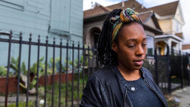 “There are programs to help but nothing worked,” Walker, who now works full time as a community outreach organizer for a tenants rights group, told AFP. “I tried different agencies and got no help. “In order to afford a two-bedroom house, you need to earn $40.88 an hour and the minimum wage is $14.14 an hour.” (Philip Pacheco / AFP)
