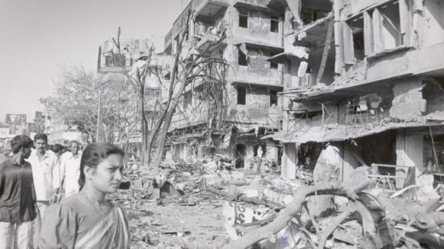 One of the destroyed buildings in 1993 Mumbai blasts, in Worli.(HT File Photo)