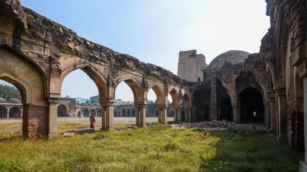 “The immediate plan is to strengthen parts of the domes and roof that are in poor condition. But we are also making a long-term conservation plan, which will be carried out over two or three years. During this period, we will focus on restoring the domes, flooring, and also ensure encroachments are prohibited,” said Gunjan Srivastava, superintending archaeologist, ASI (Delhi circle). (Amal KS / HT Photo)