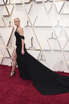 Charlize Theron arrives at the Oscars on Sunday, Feb. 9, 2020, at the Dolby Theatre in Los Angeles. (Photo by Jordan Strauss/Invision/AP) (Jordan Strauss/Invision/AP)