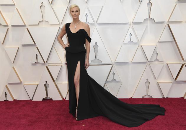 Charlize Theron arrives at the Oscars on Sunday, Feb. 9, 2020, at the Dolby Theatre in Los Angeles. (Photo by Richard Shotwell/Invision/AP) (Richard Shotwell/Invision/AP)