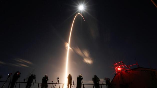 The rocket was visible for four full minutes after lift-off, piercing the night sky. Europe’s project scientist Daniel Mueller was thrilled, calling it “picture perfect.” His NASA counterpart, scientist Holly Gilbert, exclaimed, “One word: Wow.” NASA declared success 1 1/2 hours later, once the Solar Orbiter’s solar wings were unfurled. (Joe Skipper / REUTERS)