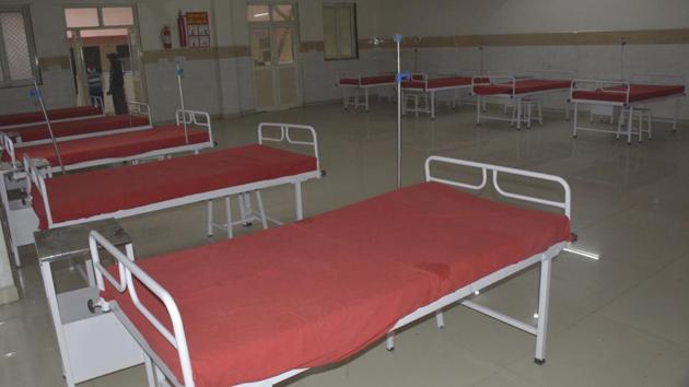 An inside view of an isolation ward at a government hospital in Ghaziabad, Uttar Pradesh. Officials in the city had formed 10 teams to trace the persons who undertook a journey to China during the past one month, starting December 29, 2019. As a precautionary measure, the persons tracked were asked to remain in isolation at home. (Sakib Ali / HT Photo)