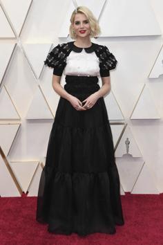 Lucy Boynton arrives at the Oscars on Sunday, Feb. 9, 2020, at the Dolby Theatre in Los Angeles. (Photo by Richard Shotwell/Invision/AP) (Richard Shotwell/Invision/AP)