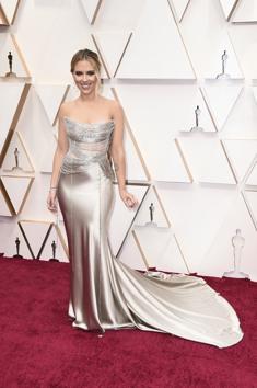 Scarlett Johansson arrives at the Oscars on Sunday, Feb. 9, 2020, at the Dolby Theatre in Los Angeles. (Photo by Jordan Strauss/Invision/AP) (Jordan Strauss/Invision/AP)