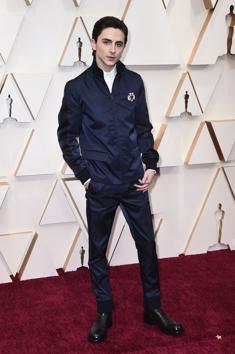 Timothee Chalamet arrives at the Oscars on Sunday, Feb. 9, 2020, at the Dolby Theatre in Los Angeles. (Photo by Jordan Strauss/Invision/AP) (Jordan Strauss/Invision/AP)