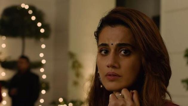 Taapsee Pannu in a still from the new trailer for Thappad.