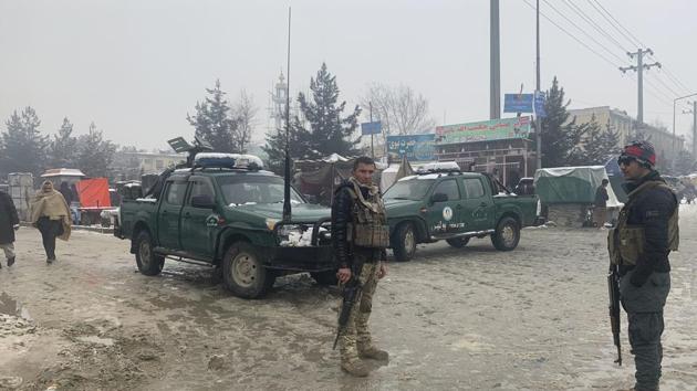 Afghan police arrive at the site of an explosion near the military academy in Kabul, Afghanistan, Tuesday, Feb. 11, 2020. An explosion occurred early Tuesday near the military academy in a southern neighborhood of the Afghan capital, a government spokesman said. (AP) Afghan police arrive at the site of an explosion near the military academy in Kabul, Afghanistan, Tuesday, Feb. 11, 2020. An explosion occurred early Tuesday near the military academy in a southern neighborhood of the Afghan capital, a government spokesman said. (AP)