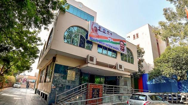 Delhi Pradesh Congress Committee office wears a deserted look during Assembly election results, on Tuesday. (PTI Photo) Delhi Pradesh Congress Committee office wears a deserted look during Assembly election results, on Tuesday. (PTI Photo)