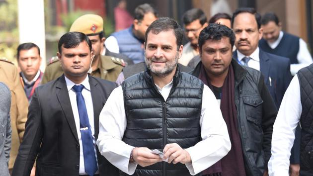 Congress leader Rahul Gandhi leaves after casting his vote during Vidhan Sabha elections, at Atal Adarsh Vidyalaya, Aurangzeb Lane, in New Delhi. (Arvind Yadav/HT PHOTO) Congress leader Rahul Gandhi leaves after casting his vote during Vidhan Sabha elections, at Atal Adarsh Vidyalaya, Aurangzeb Lane, in New Delhi. (Arvind Yadav/HT PHOTO)