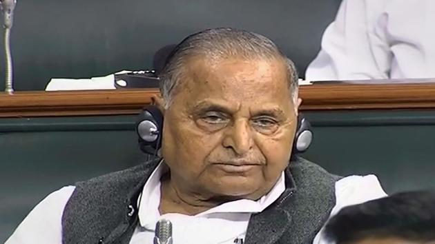 Samajwadi Party founder Mulayam Singh Yadav in the Lok Sabha during the ongoing session of Parliament, in New Delhi.(PTI)