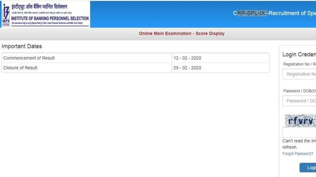 IBPS on Wednesday released the scores of candidates of the online main exam to recruit Specialist Officers (CRP SPL IX). The IBPS SO main exam scores can be viewed until February 29(ibps.in)