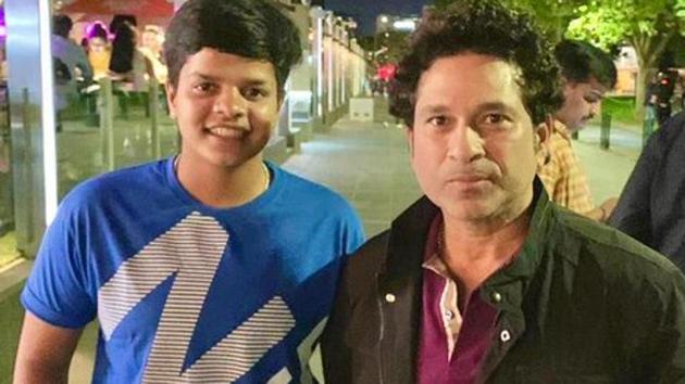 Shafali Verma (L) with Sachin Tendulkar. (Twitter) Shafali Verma (L) with Sachin Tendulkar. (Twitter)