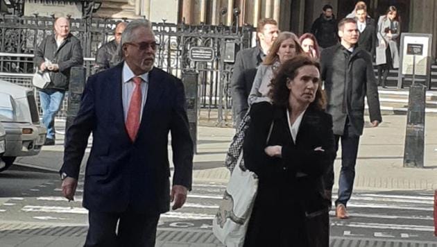 Indian businessman Vijay Mallya outside the high court of England and Wales, Wednesday, Feb 12, 2020.(HT Photo)