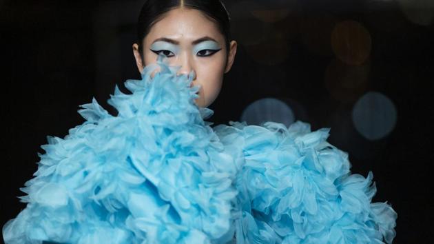 The Prabal Gurung FW20 collection is modelled during Fashion Week. (AP)