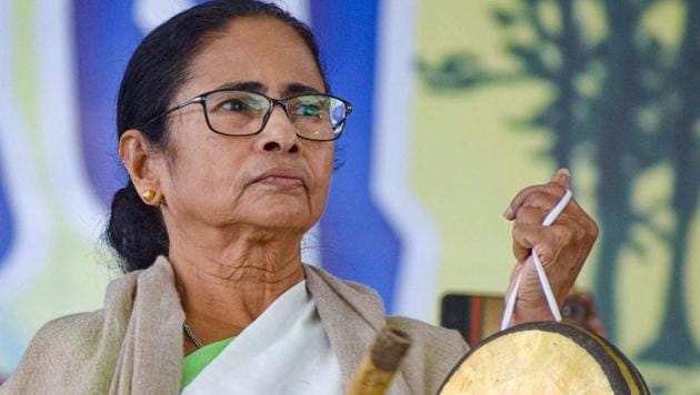 West Bengal Chief Minister Mamata Banerjee at a rally in Bankura district of West Bengal.(PTI PHOTO.)