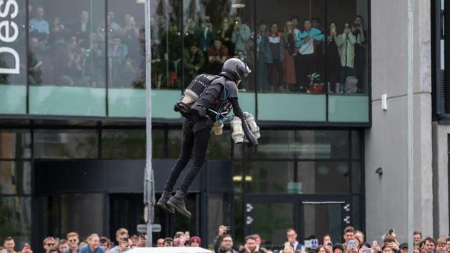 Rogers redesigned the Jet Suit that has set a Guinness World Record for speed in the field of human aeronautical innovation. (Facebook/ Loughborough University) Rogers redesigned the Jet Suit that has set a Guinness World Record for speed in the field of human aeronautical innovation. (Facebook/ Loughborough University)
