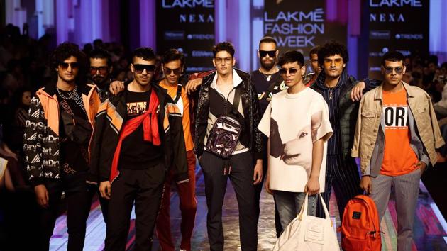 Models showcasing the fashion brand Ajio during Lakme Fashion Week Summer/Resort 2020. (PTI)