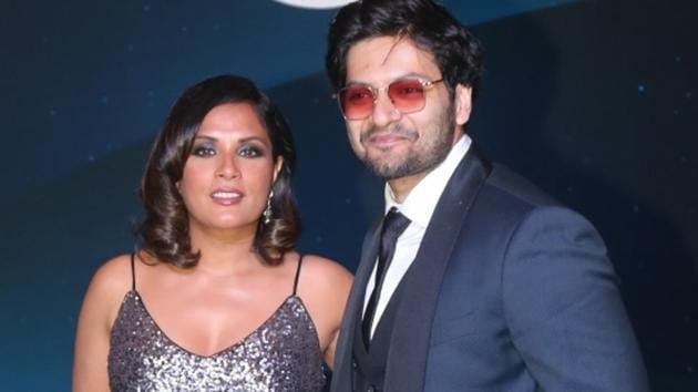 Actors Richa Chadha and Ali Fazal at a blue carpet event hosted by Amazon Prime Video,(IANS)