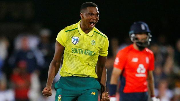 South Africa's Lungi Ngidi celebrates the wicket of England's Moeen Ali(REUTERS) South Africa's Lungi Ngidi celebrates the wicket of England's Moeen Ali(REUTERS)