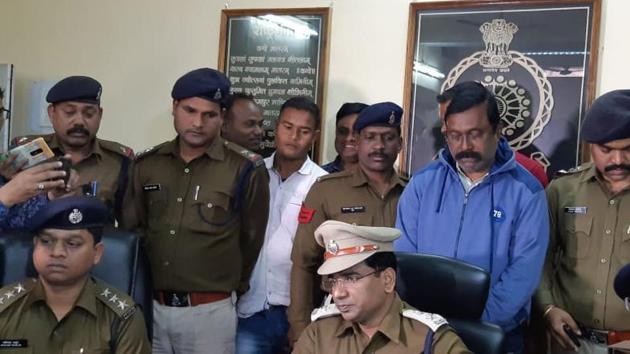 Raigarh SP Santosh Singh briefed reporters on the arrest of senior BJD leader Anup Sai accused of murdering a woman and her daughter in 2016 (Sourced Photo)