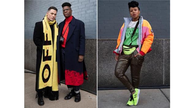 Actor Colton Haynes (L), poses with Jasper Brown, of Women’s Wear Daily, and Tiffany Battle (R), with The Werk! Place, pose during Fashion Week. From colourblocking to eclectic mixes, the week brings a myriad interpretations of fashion. (Mark Lennihan / AP)