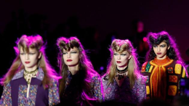 Models present creations for Anna Sui during February 2020 - New York Fashion Week. (Kena Betancur / AFP)