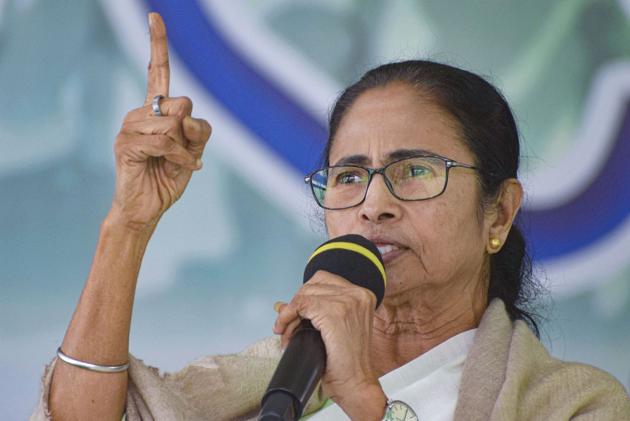 West Bengal Chief Minister Mamata Banerjee addresses party workers at a rally in Bankura district of West Bengal. (PTI)