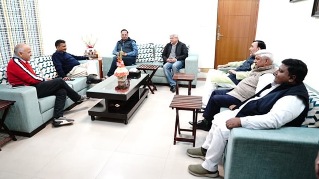 On the eve of his swearing-in as chief minister of Delhi, AAP national convener Arvind Kejriwal held a dinner meeting of his ministers-designate (Arvind Kejriwal/Twitter) On the eve of his swearing-in as chief minister of Delhi, AAP national convener Arvind Kejriwal held a dinner meeting of his ministers-designate (Arvind Kejriwal/Twitter)