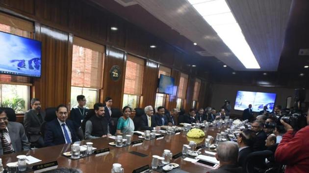 The proposal was moved at the 582nd meeting of its Central Board of Directors in New Delhi that also witnessed a customary post-budget address by the finance minister Nirmala Sitharaman.(SONU MEHTA/HT PHOTO.)