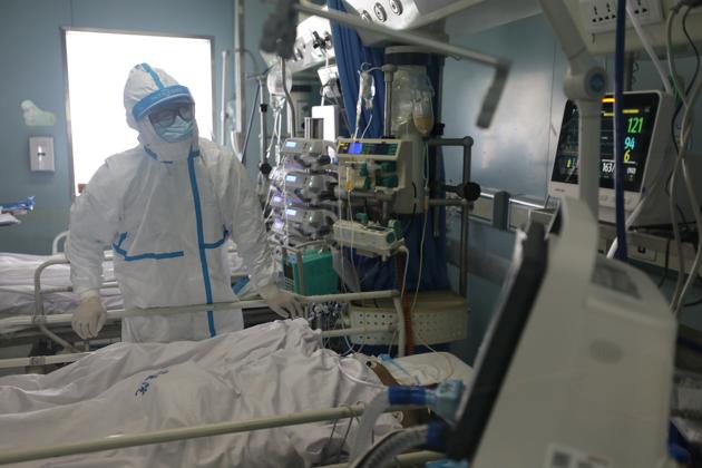 A medical worker is seen at the intensive care unit (ICU) of Jinyintan hospital in Wuhan, the epicentre of the novel coronavirus outbreak, in Hubei province, China February 13, 2020. (Reuters File Photo)