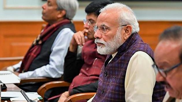 Prime Minister Narendra Modi chairs a meeting of Council of Scientific and Industrial Research (CSIR) Society in New Delhi.(PTI)