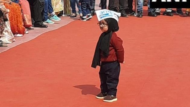 The ‘Little Mufflerman’ had taken Twitter by storm on counting day as the AAP emerged victorious in the Delhi. (Twitter/@ANI) The ‘Little Mufflerman’ had taken Twitter by storm on counting day as the AAP emerged victorious in the Delhi. (Twitter/@ANI)