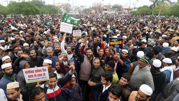 Thousands of people hold a protest against the Citizenship Amendment Act in Lucknow on December 13, 2019.(ANI File Photo)