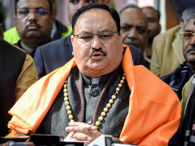 BJP chief JP Nadda also backed Modi government’s decisions such as scrapping of Article 370 for Kashmir, CAA and triple talaq (ANI Photo) BJP chief JP Nadda also backed Modi government’s decisions such as scrapping of Article 370 for Kashmir, CAA and triple talaq (ANI Photo)