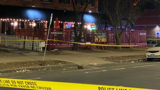 In this photo provide by Channel 3 Eyewitness News (WFSB-TV), a view of the scene of a shooting at the Majestic Lounge, in Hartford, Connecticut.(AP)