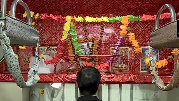 The railways had reserved seat number 64 in coach B5 for Lord Shiva on the train that will connect three Jyotirlingas -- Omkareshwar near Indore, Mahakaleshwar in Ujjain and Kashi Vishwanath in Varanasi. (ANI / Twitter) The railways had reserved seat number 64 in coach B5 for Lord Shiva on the train that will connect three Jyotirlingas -- Omkareshwar near Indore, Mahakaleshwar in Ujjain and Kashi Vishwanath in Varanasi. (ANI / Twitter)